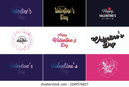 Happy Valentine's Day hand lettering calligraphy text and heart. isolated on white background vector illustration