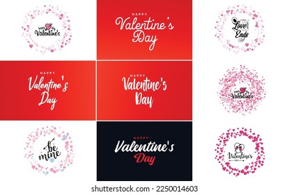 Happy Valentine's Day hand lettering calligraphy text and heart. isolated on white background vector illustration
