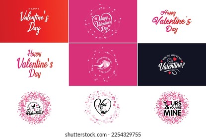 Happy Valentine's Day hand lettering calligraphy text and heart. isolated on white background vector illustration