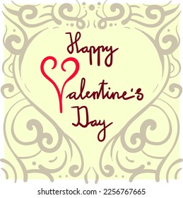 Happy Valentines Day Hand Lettering Typography Banner Template Celebrating.eps