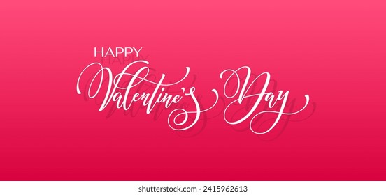 Happy Valentine's Day hand lettering vector type illustration. Vector illustration. Romantic quote card. Text for card or invitation, banner template.