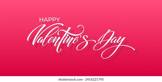 Happy Valentine's Day hand lettering vector type illustration. Vector illustration. Romantic quote card. Text for card or invitation, banner template.