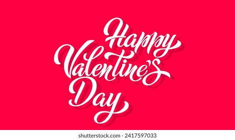 Happy Valentine's Day hand lettering vector type illustration. Vector illustration. Romantic quote card. Text for card or invitation, banner template.