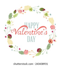 Happy Valentine's Day Hand Lettering - Typographical Background