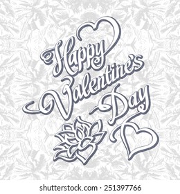 HAPPY VALENTINES DAY hand lettering handmade calligraphy vector