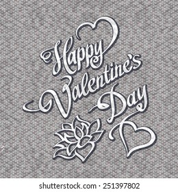 HAPPY VALENTINES DAY hand lettering handmade calligraphy vector