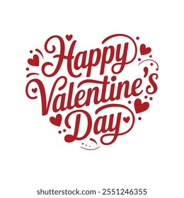 Happy Valentines Day Hand Lettering Design. Romantic Template design for celebrating valentine's Day on 14 February.