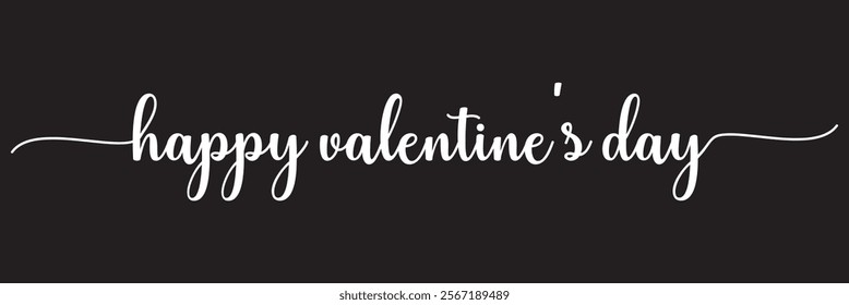 Happy valentine's day hand lettering - handmade calligraphy. Happy Valentine's day romantic greeting card, typography poster etc. vector illustration