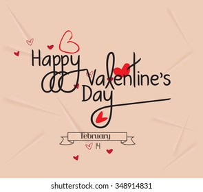 Happy Valentine's Day hand lettering - handmade calligraphy