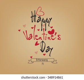 Happy Valentine's Day hand lettering - handmade calligraphy