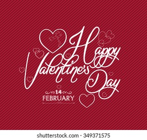 Happy Valentine's Day Hand Lettering - Typographical Background
