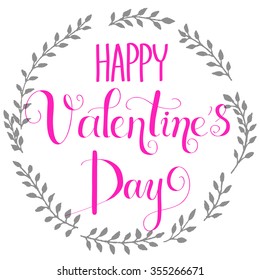 Happy Valentine's Day hand lettering vector