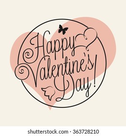 Happy Valentine's Day hand lettering for your design