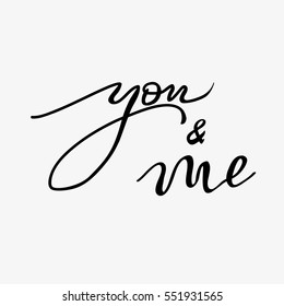 Happy valentine's day. Hand lettering vintage quotes. Modern Calligraphy. Vector