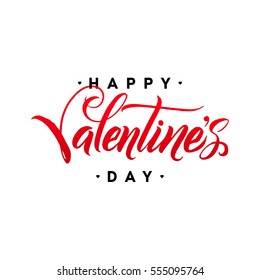 Happy Valentine's Day Hand Lettering. Greeting Card. Vector Editable Illustration