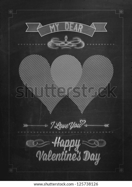 Happy Valentines Day Hand Lettering Typographical Stock Vector