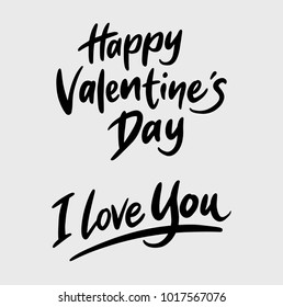 happy valentines day handwriting calligraphy. Good use for logotype, symbol, cover label, product, brand, poster title or any graphic design you want. Easy to use or change color
 