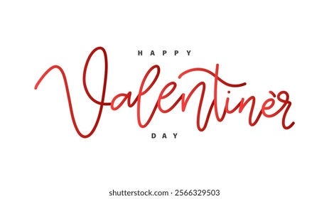 Happy Valentine's Day handwriting calligraphy on white background, Flat Modern design , illustration Vector EPS 10