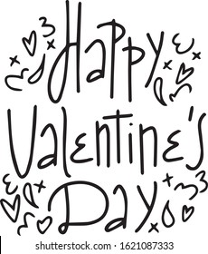 Happy Valentine's Day handwriting lettering