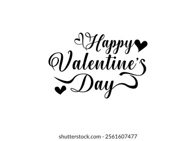 Happy valentines day handwriting text vector design.