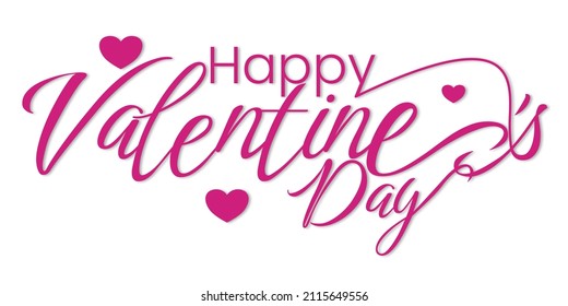 Happy Valentines Day Handwritten Banner