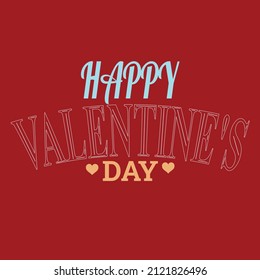 Happy Valentine's Day. Handwritten calligraphic lettering with hearts vector illustration template