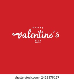 Happy Valentine's Day. Handwritten calligraphic brush lettering,eps10