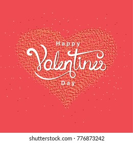 Happy Valentines Day with handwritten calligraphy text. Vector Illustration. ?omantic
greeting card