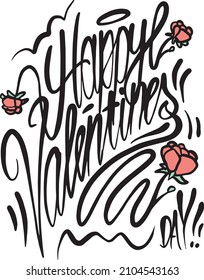 Happy Valentine`s Day - handwritten graphic for cards, stickers, posters or merchandise. Available as .eps, .jpg, .tif