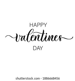 Happy Valentine's Day - handwritten inscription isolated on white background.