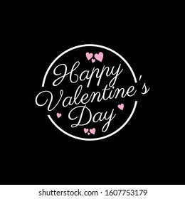 happy valentines day handwritten lettering holiday design to greeting card, poster, congratulate, calligraphy text vector illustration