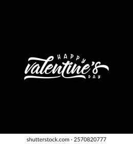 Happy Valentine's Day handwritten lettering. Suitable for websites, social media posts, printed greeting cards, and festive decorations.