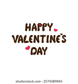 Happy Valentine's Day. Handwritten lettering. Vector illustration.