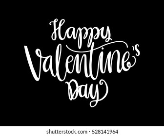 Happy Valentine's Day handwritten lettering. Vector illustration. modern calligraphy