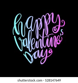 Happy Valentine's Day handwritten lettering. Modern Calligraphy
