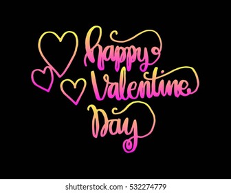 Happy Valentine's Day handwritten lettering. Modern Calligraphy