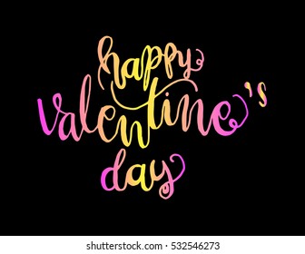Happy Valentine's Day handwritten lettering. Modern Calligraphy