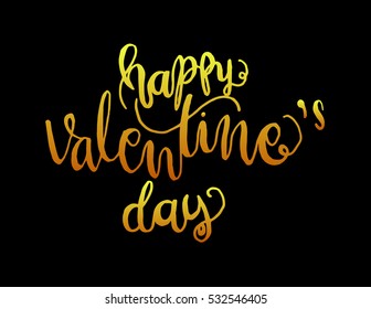 Happy Valentine's Day handwritten lettering. Modern Calligraphy