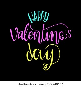 Happy Valentine's Day handwritten lettering. Modern Calligraphy