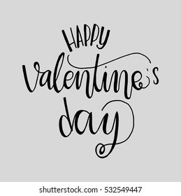 Happy Valentine's Day handwritten lettering. Modern Calligraphy