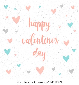 Happy valentine's day. Handwritten lettering isolated on white. Doodle handmade quote and heart for design t-shirt, card, valentine's day invitation, love poster, brochures,  album, scrapbook etc. 