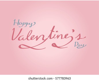 Happy valentines day handwritten lettering holiday logo design to greeting card, typography poster with modern calligraphy. Retro vintage style.