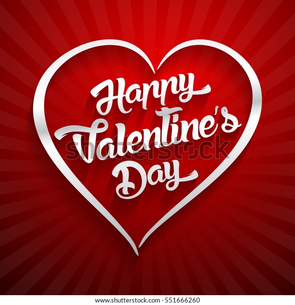 Happy Valentines Day Handwritten Lettering Design Stock Vector Royalty