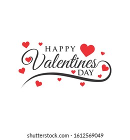 Happy Valentines Day with handwritten on white background