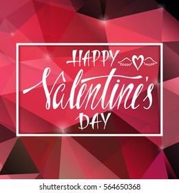 Happy Valentines Day. Handwritten vector lettering design. Calligraphic phrase for greeting card and invitation.