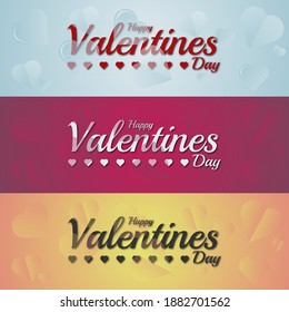 Happy Valentine's Day header, with three great color choices that is perfect for your website header