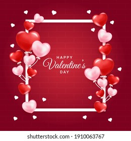 Happy valentines day with heart background