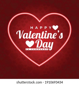 Feliz Día de San Valentín con corazón y fondo presente composición para una pancarta, afiche o tarjeta de saludo de moda