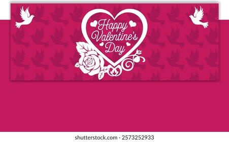 Happy Valentines day with Heart  Background Design Template 