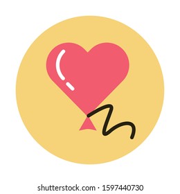 happy valentines day heart balloon helium vector illustration design